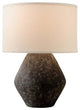 Artifact 23" Table Lamp, Graystone Finish, Off-White Linen Shade