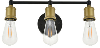 Elegant Lighting LD4028W16 Serif 3 Light 15"W Bathroom Vanity - Black