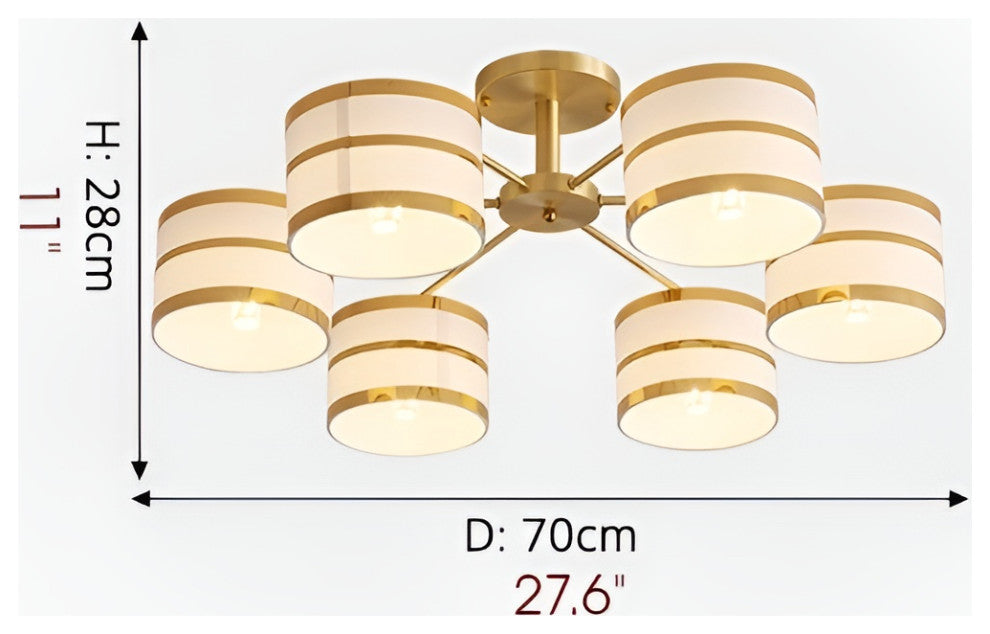Inarzo | Post-Modern LED Chandelier For Bedroom, Study, Dining Room, 6 Heads