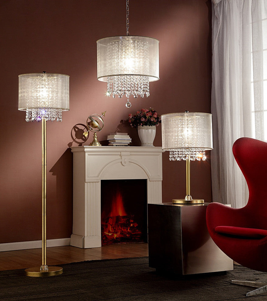 64.5"H Gold Foil Bhavya Floor Lamp