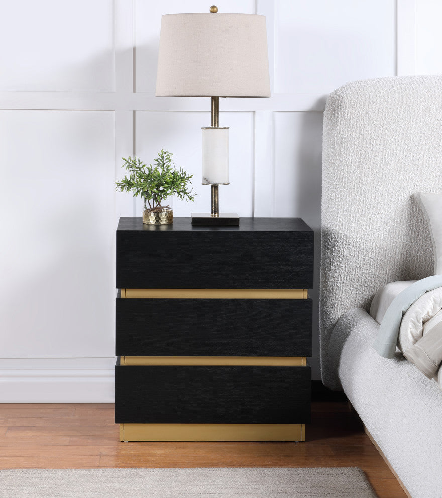 Zaylan Night Stand, Black, Black