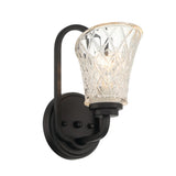 1 Light Dimmable Black Armed Sconce