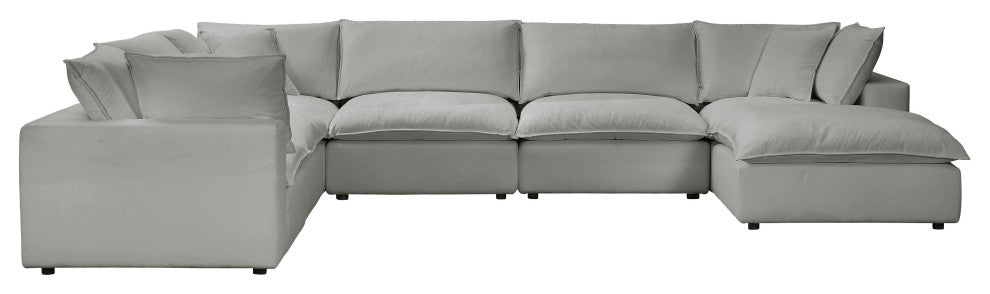 Cali Modular Large Chaise 7-piece Sectional, Slate