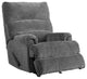 Benzara BM262369 Manual Rocker Recliner With Fabric and Pull Lever, Gray