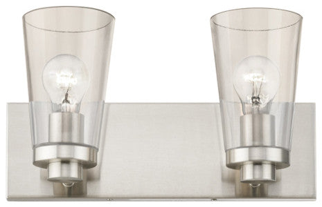 Cityview 2 Light Brushed Nickel Vanity Sconce