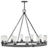 Hinkley Lighting 29207 Sawyer 12 Light 38"W Open Air Outdoor Ring - Aged Zinc
