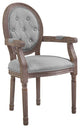 Arise Vintage French Upholstered Fabric Dining Armchair Light Gray