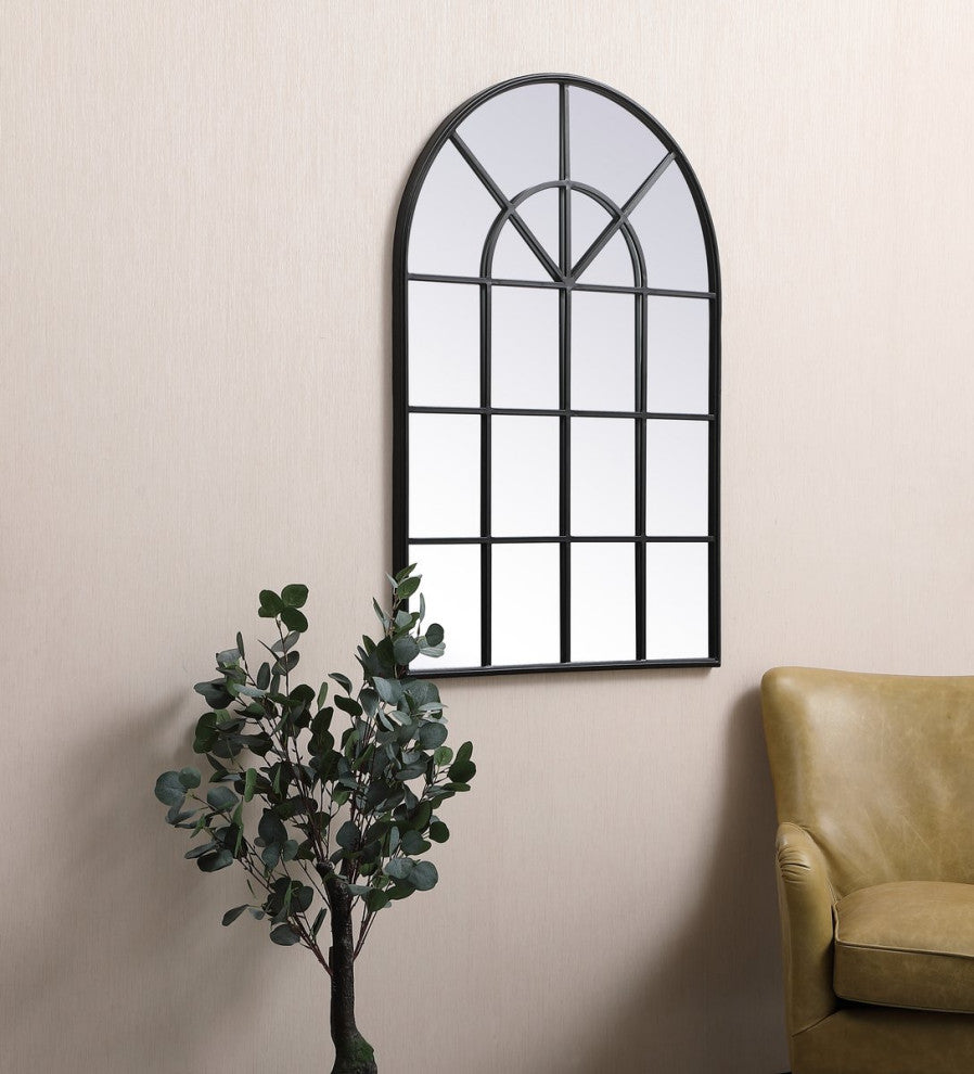 Elegant MR613248BK Metal Windowpane Mirror 32"X47", Black