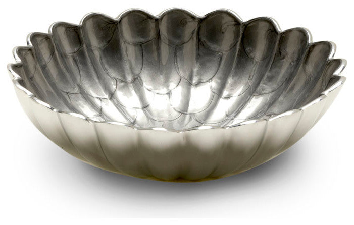 Peony 12" Round Deep Bowl, Platinum