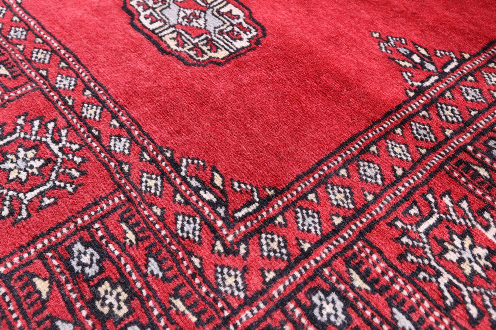 4' 1" X 6' 2" Silky Bokhara Handmade Wool Rug - Q13795