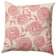 Antique Flowers Decorative Throw Pillow, Blush Coral, 20"x20"