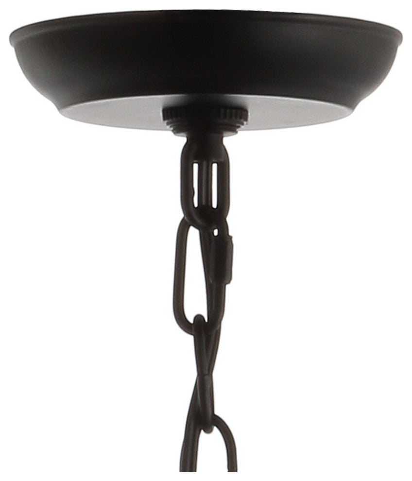 Maura 5-Light 17" Crystal and Metal Chandelier, Black