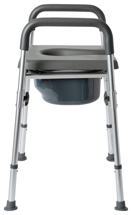 Hercules Shower Commode Chair with Safety Rail, Height Adjustable Frame, Gray