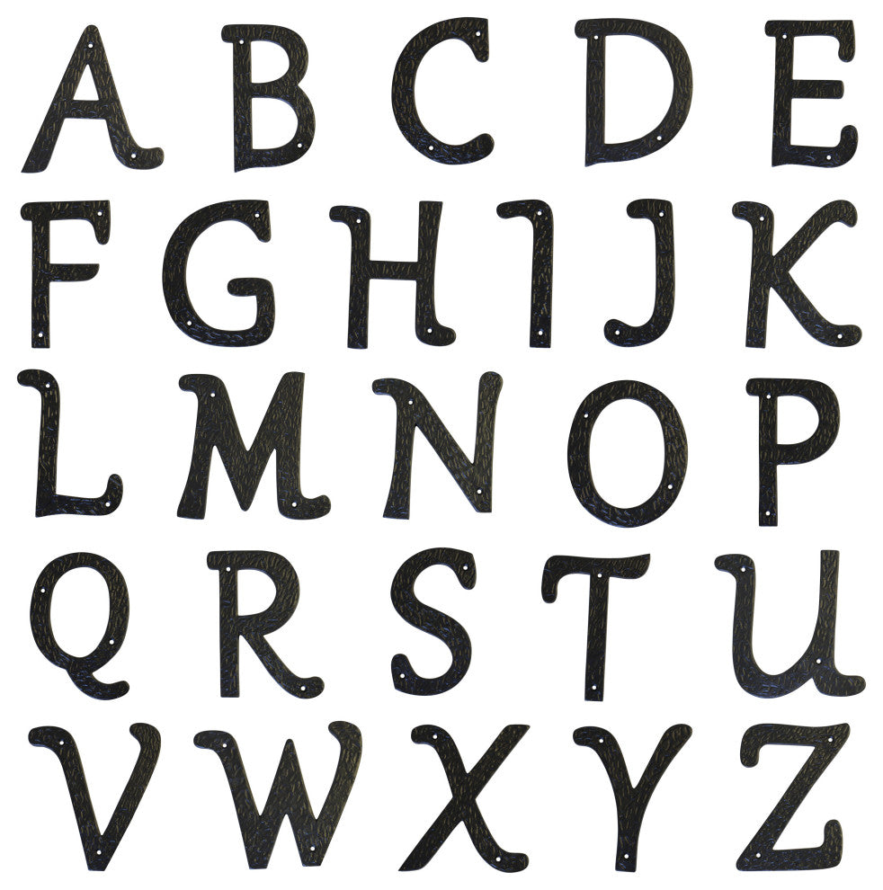 RCH Hardware Iron Vintage Classic House Letter, 6", Black, I