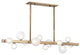Mini Hinsdale 12 Light LED Island, Aged Brass Finish, White Opal Glass