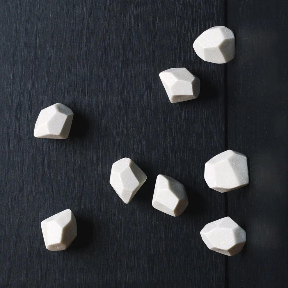 Faceted Gem Shape 1.5 in Wall Hook Organic Rock Off White Outdoor Safe Rock