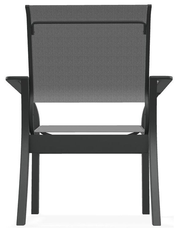 Leeward Sling Stackable Outdoor Dining Chair, Titanium/Graphite