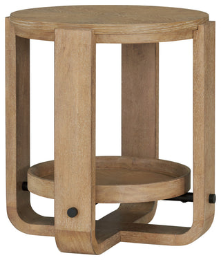 Round End Table With Shelf
