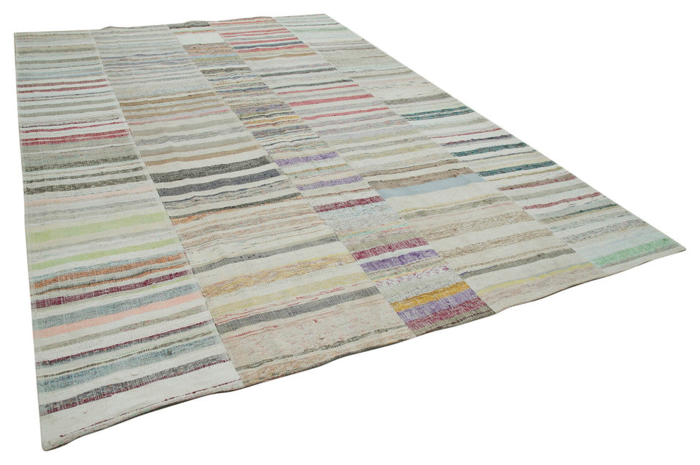 Rug N Carpet - Handmade Turkish 9' 4'' x 13' 5'' Unique Patchwork Kilim Rug