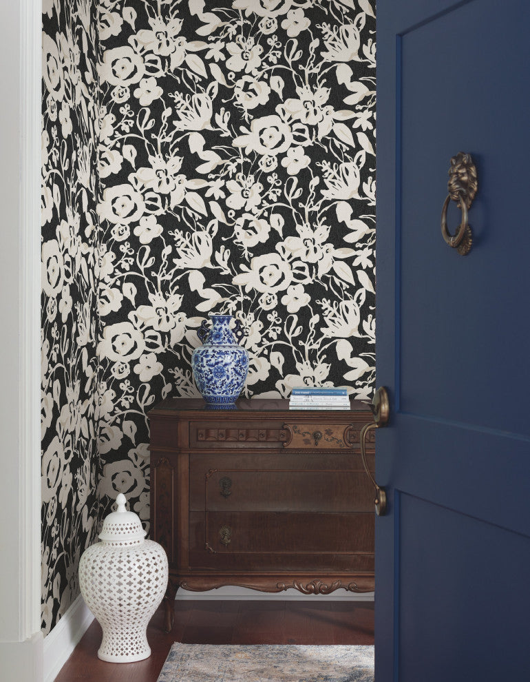 Brushstroke Floral Wallpaper