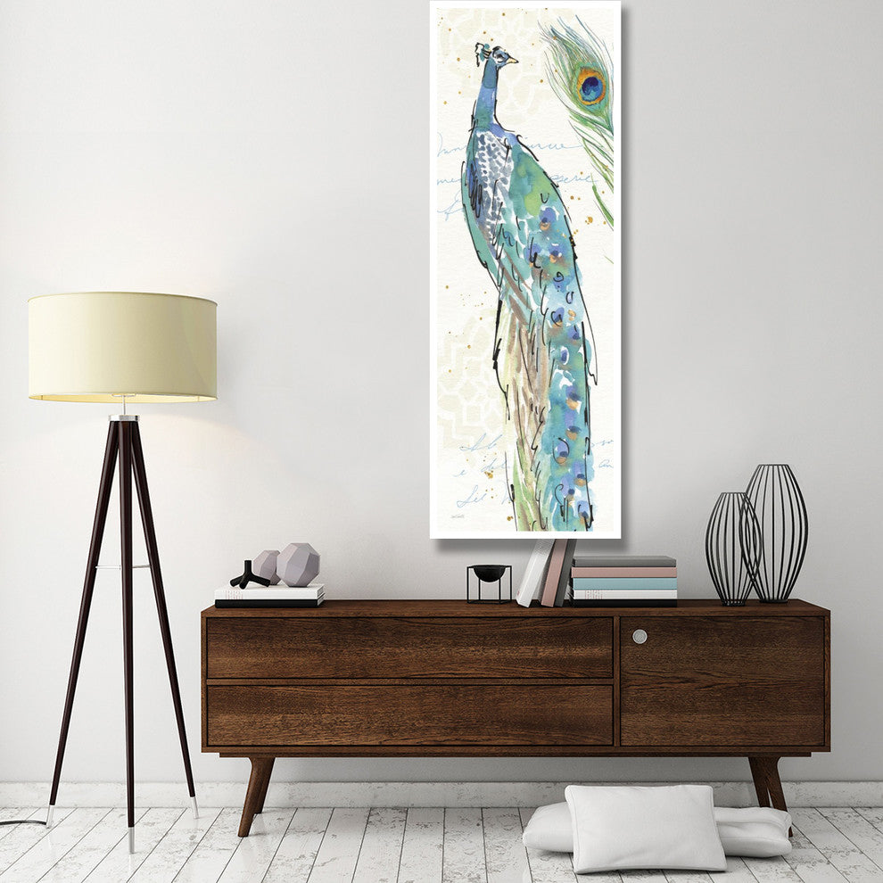 "Peacock Garden IV" Digital Paper Print by Anne Tavoletti, 26"x74"