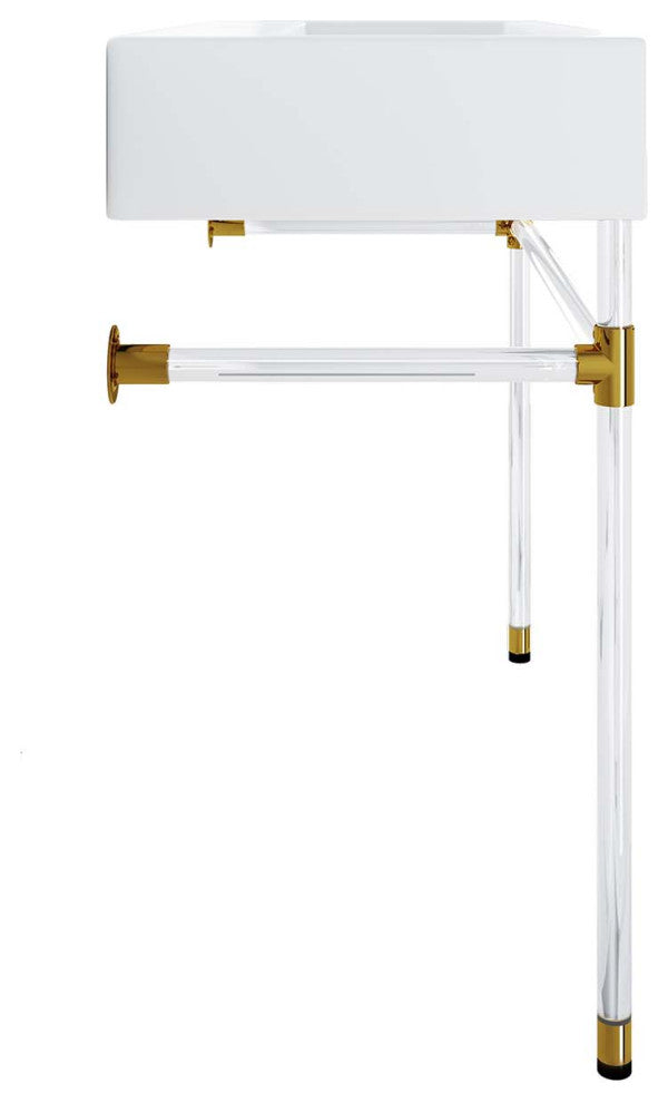 Redeem 40" Acrylic Wall-Mount Bathroom Vanity, Clear White