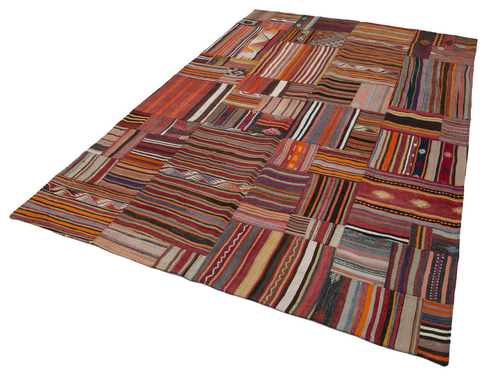 Rug N Carpet - Handmade Oriental 6' 8'' x 9' 11'' Tribal Patchwork Kilim Rug
