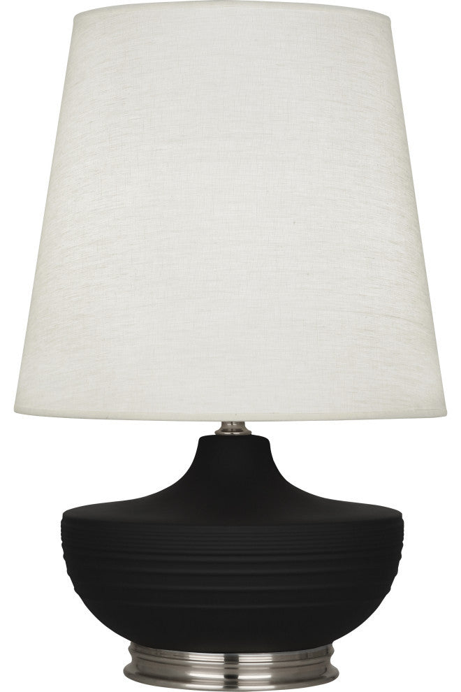 Michael Berman Nolan Table Lamp, Matte Dark Coal With Dark Antique Nickel