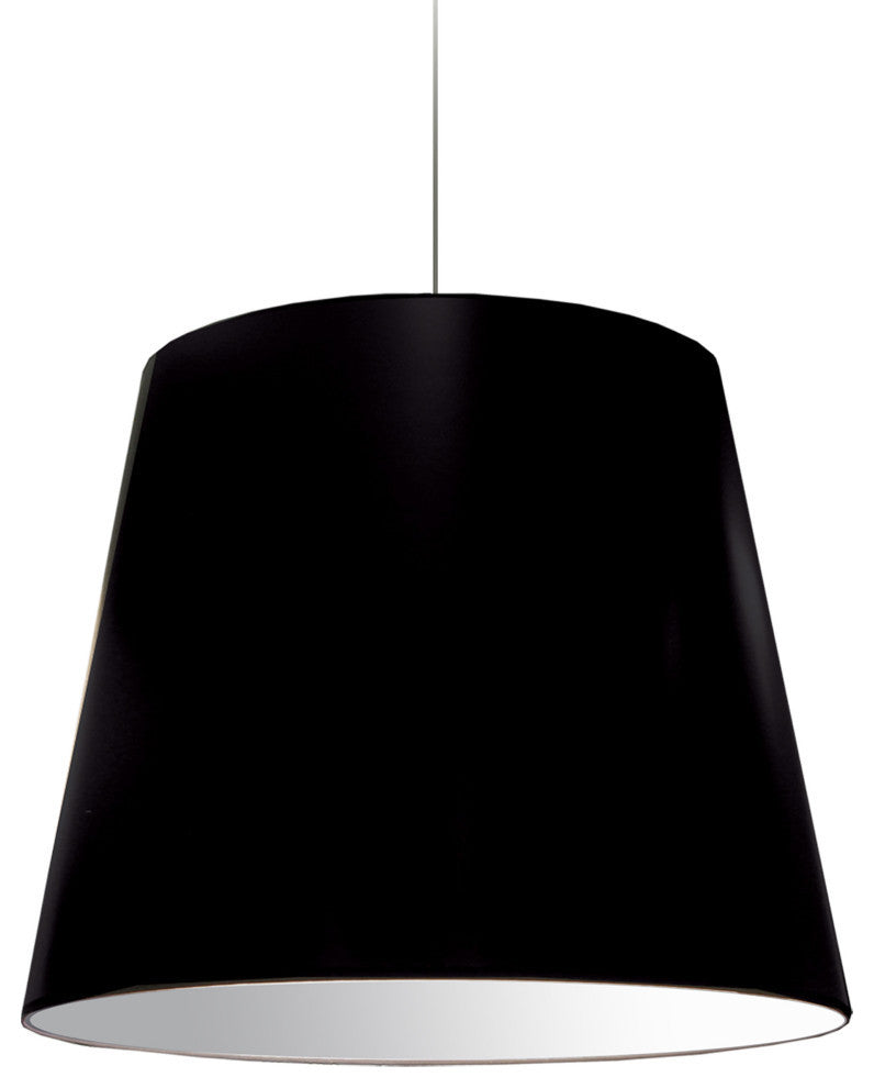 1-Light Oversized Drum Pendant Large Black Shade