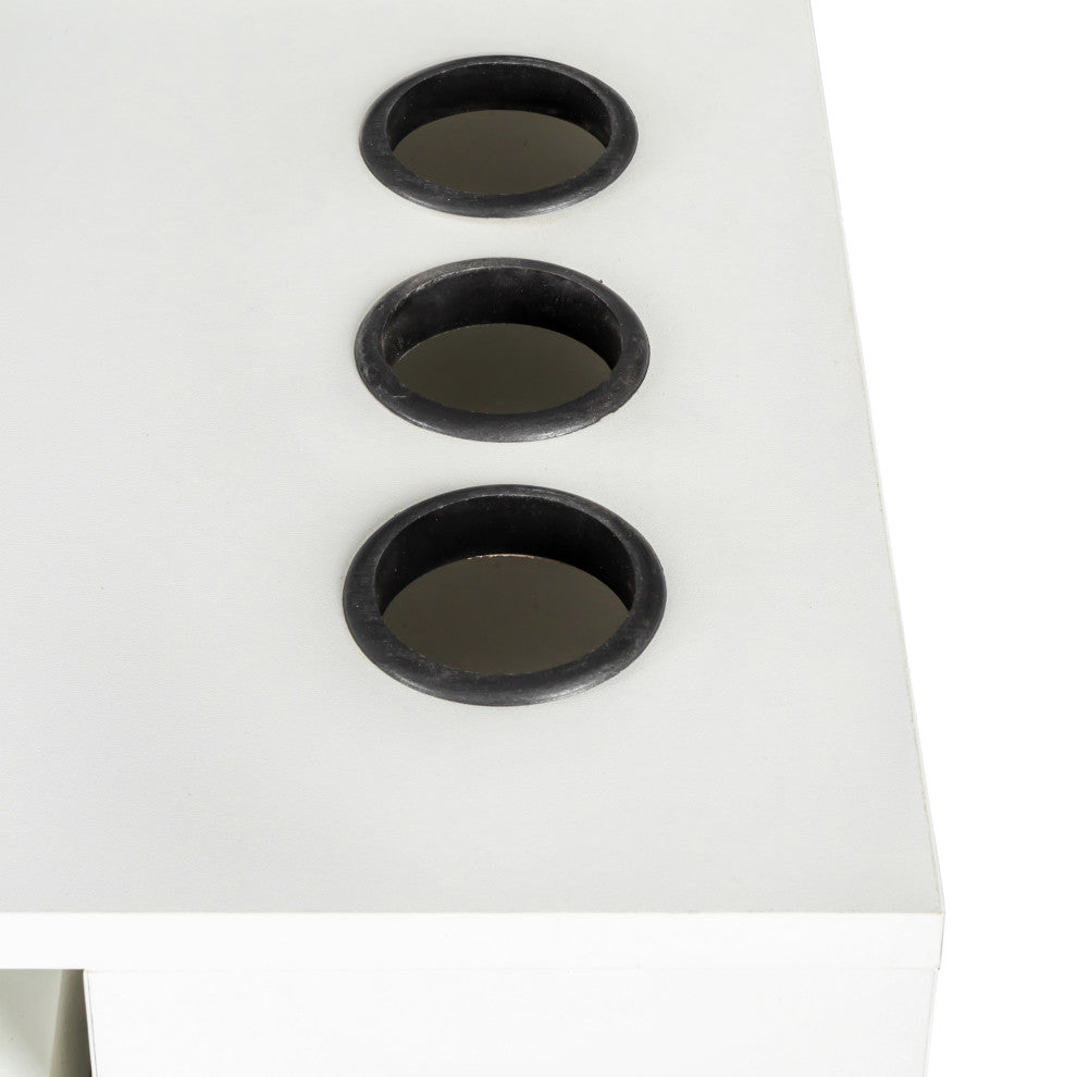 Gewnee simple hair desk, multi-layer storage, White