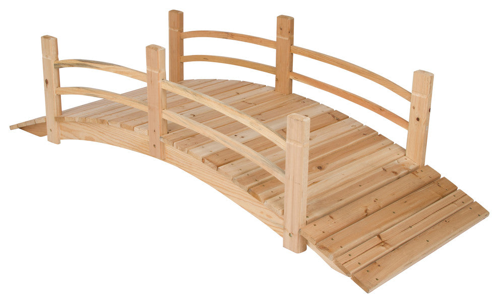 Natural Cedar Garden Bridge, Natural, 6 Ft.