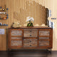Natal Mango Wood Bathroom Linen Cabinet With 4 Drawers and 2 Doors