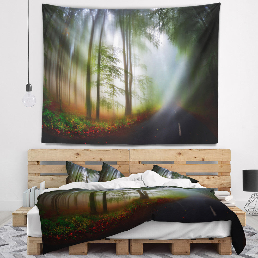Fall Landscape in the Forest Landscape Wall Tapestry, 39"x32"