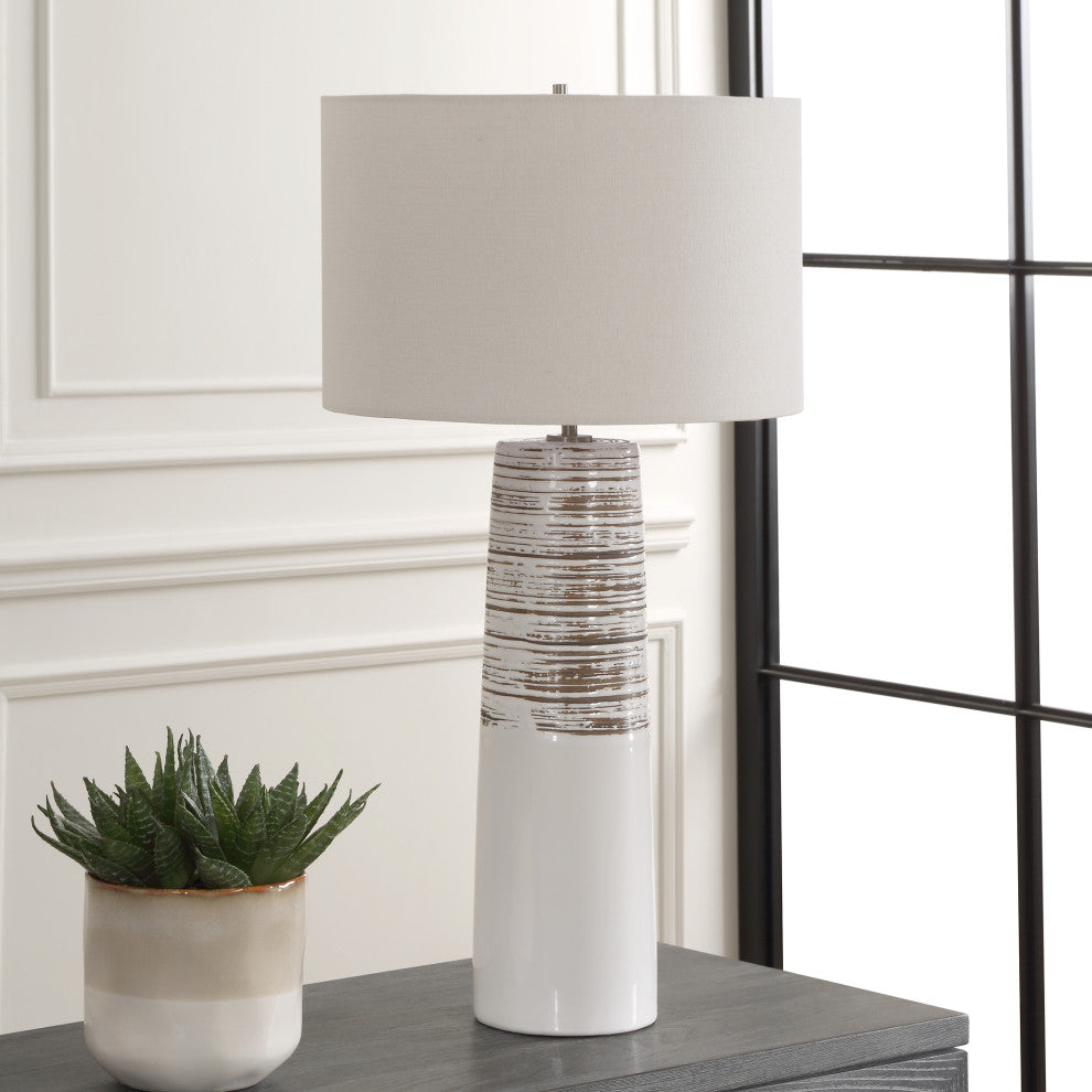 Uttermost Haven White Glaze Table Lamp