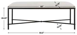 Uttermost 236-AVENHAM-BENCH-LG Avenham 50-1/2"W Black Framed - Aged Black