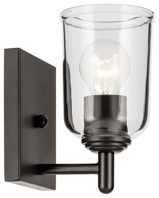 Shailene 5" 1-Light Wall Sconce With Clear Glass, Olde Bronze