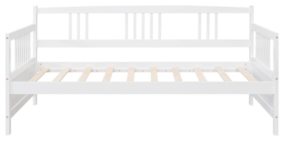 Gewnee Twin Size Wood Daybed with Twin Size Trundle in White