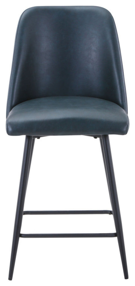 Modern Faux Leather Upholstered Counter Height Barstool, Set of 2