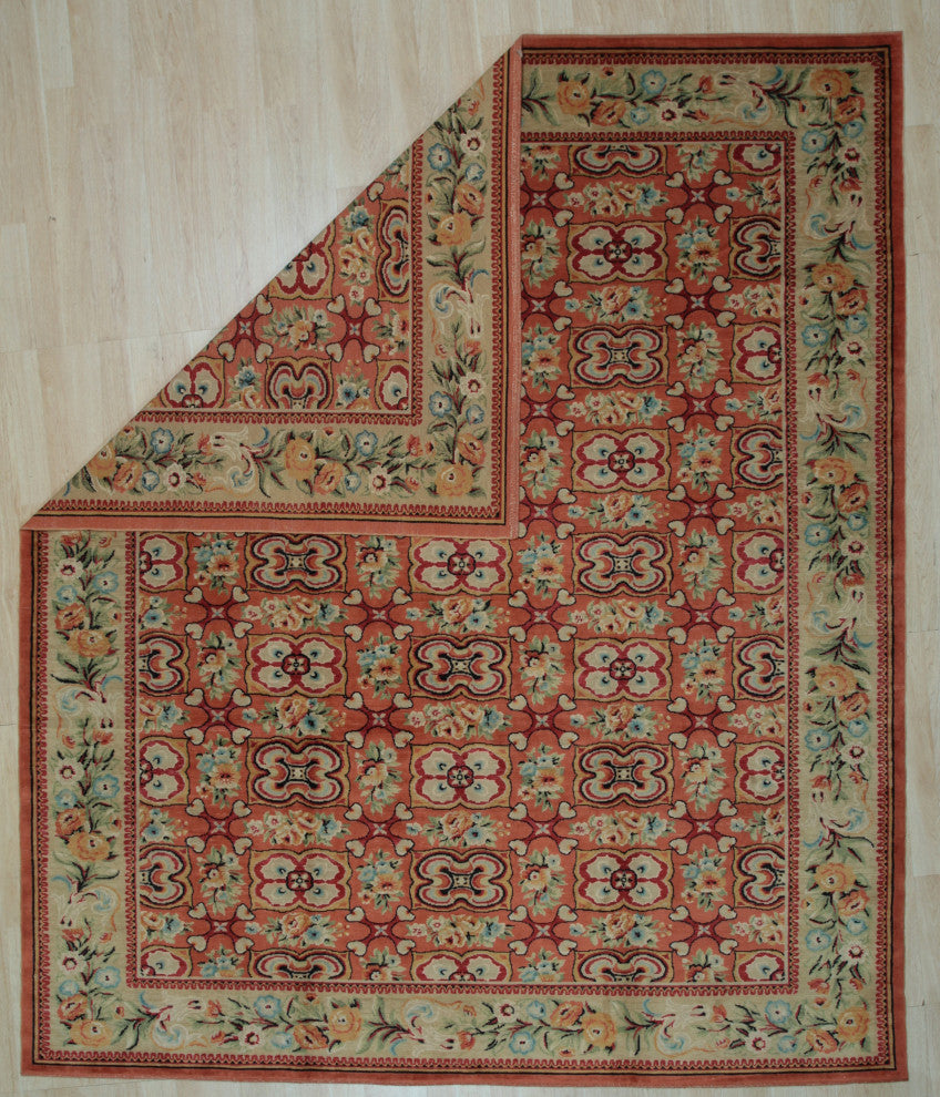 Red Transitional Floral Spanish Style Area Rug