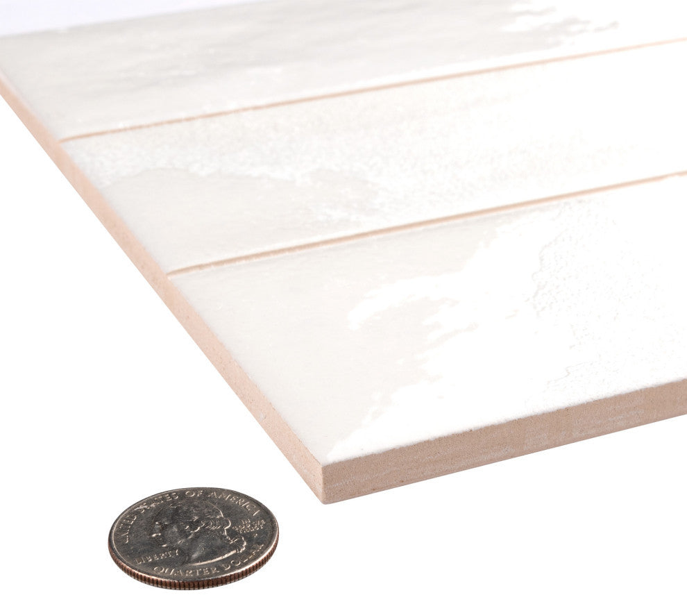 Kings Tradition Brick Porcelain Wall Tile Sample, White