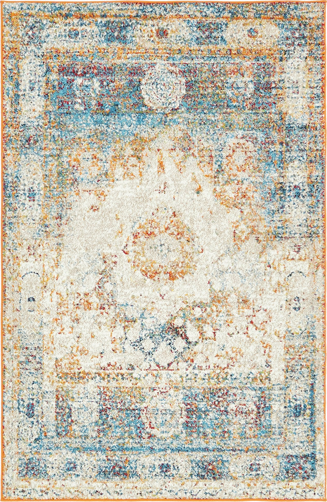 Unique Loom Beige Bellini Rosso 4' 0 x 6' 0 Area Rug