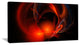 Red Galactic Nebula on Black, Oversized Abstract Canvas Art Print, 60x28
