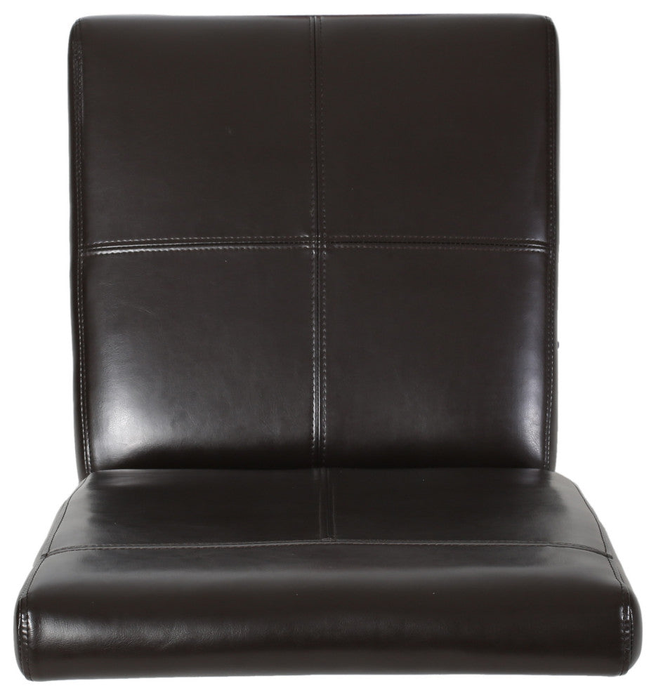 GDF Studio Percival T-stitched Chocolate Brown Leather Dining Chairs, Brown, Set of 4