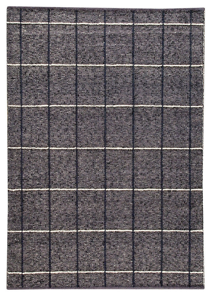 Hand Woven Charcoal Wool Area Rug, 4''6"X6''6"