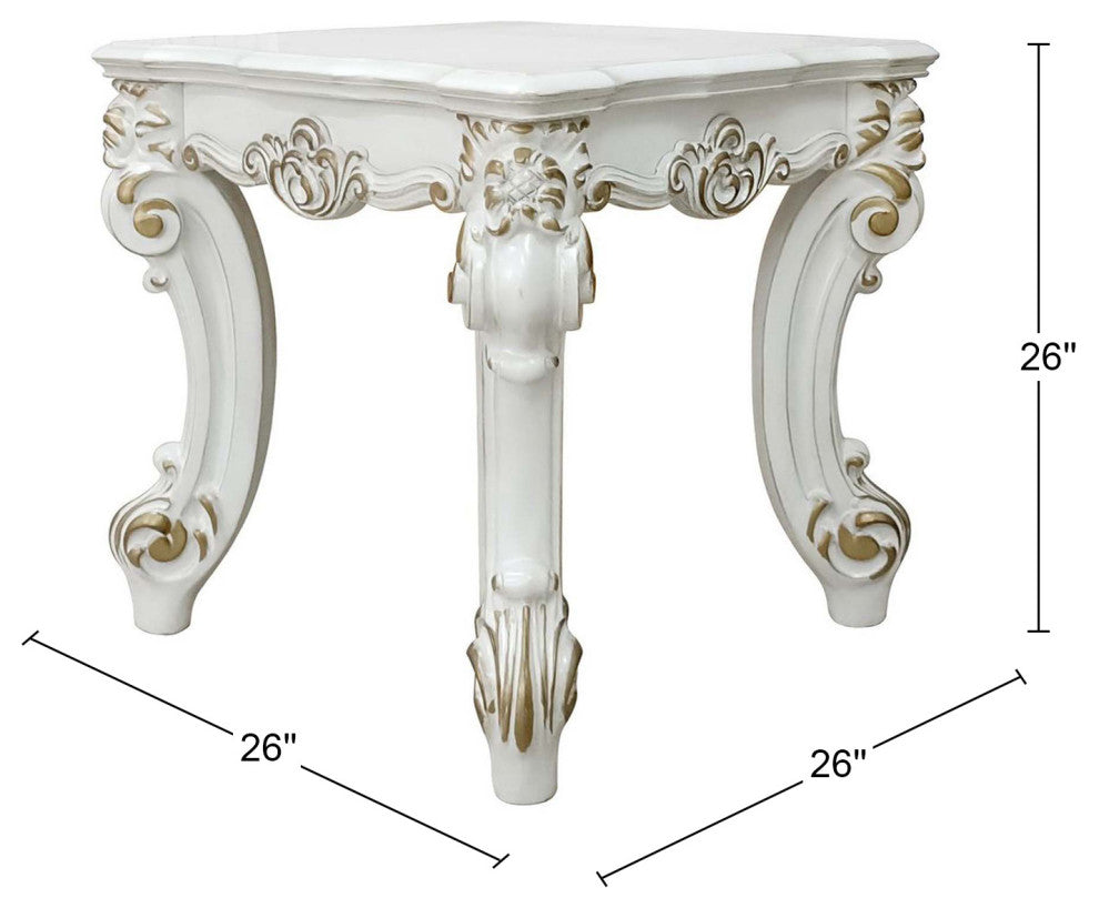 Acme Vendome II End table Antique Pearl Finish