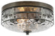 Farmhouse Water Ripple Glass Flush Mount 3-light Ceiling Light