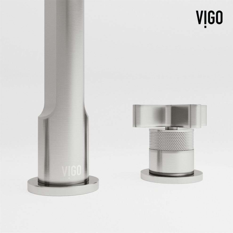 VIGO Wythe 9" H 2-Handle Widespread Bathroom Faucet, Brushed Nickel