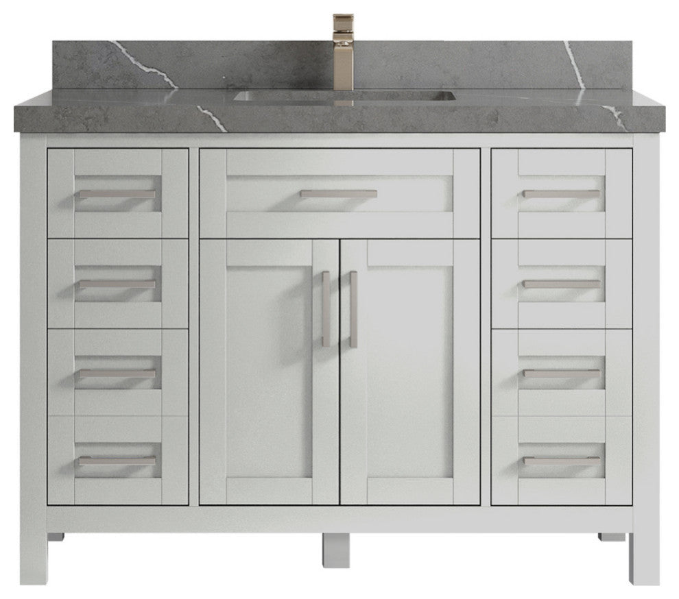 Cambridge 48 Single Sink Bath Vanity in Coventry Gray 2" Piatra Gray