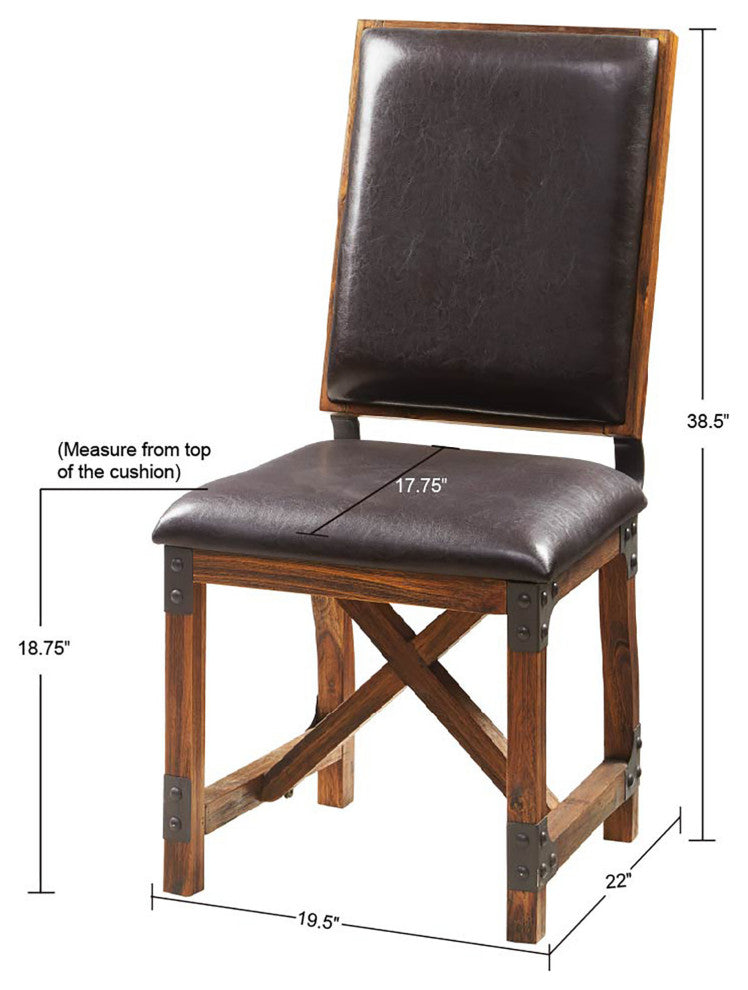 INK+IVY Lancaster Industrial Dining Table, Amber, Dining Chair