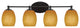 Capri 4-Light Bath Bar, Matte Black/Cayenne Linen